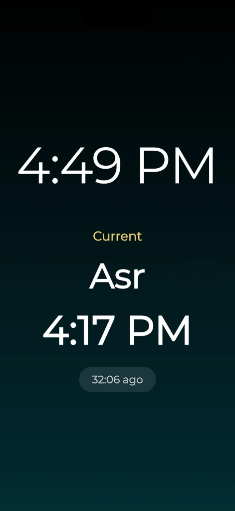 Everyday Muslim full-screen StandBy prayer display